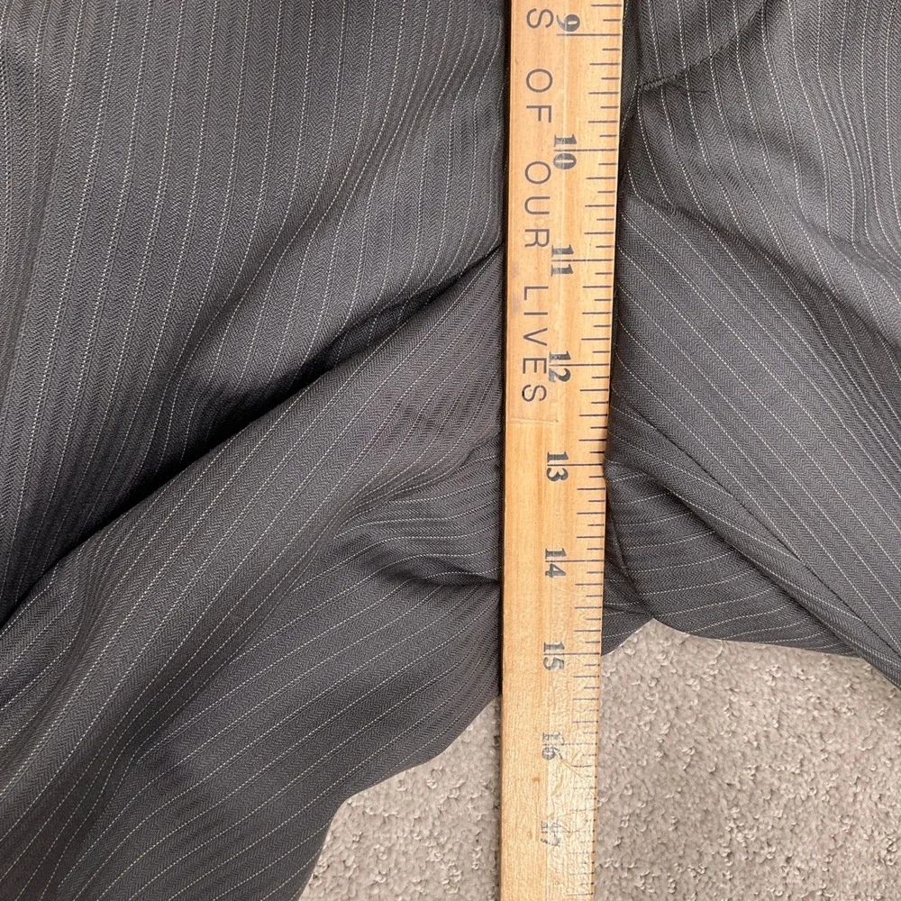Pronto Uomo Suit Mens 46S 41W Gray Pinstripe Traditional Executive 2 Button Wool